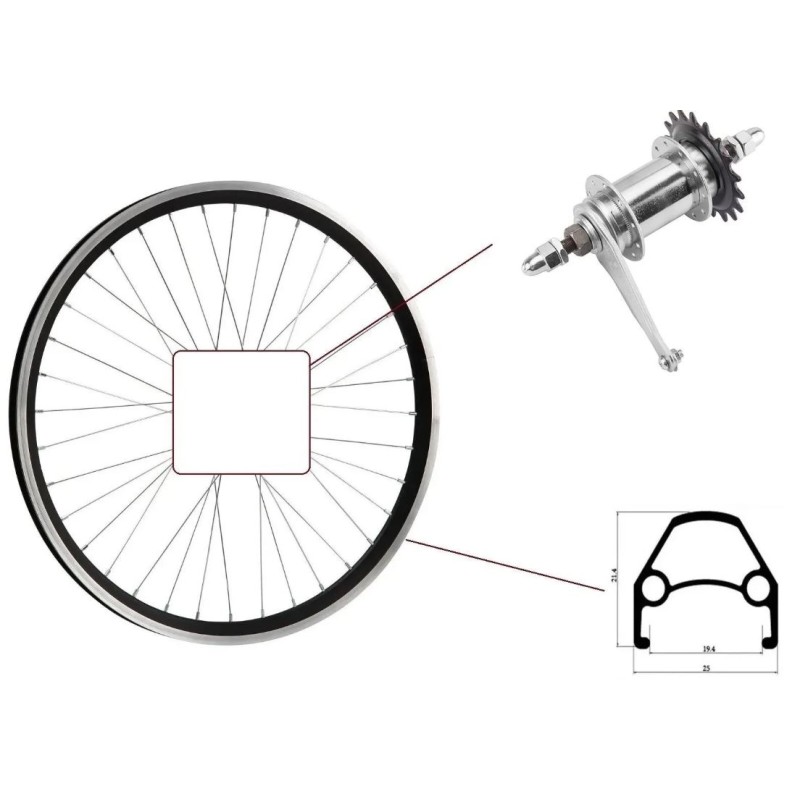 Колесо велосипедное Forward F0400010 24', заднее