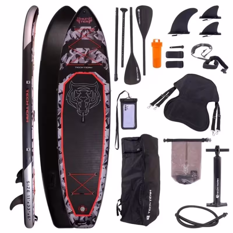 SUP-доска надувная Tech Team Hunter Grey, 335x83x15 см