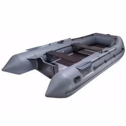 Лодка надувная ПВХ Адмирал 380, пайол фанерный, серый/голубой/черный