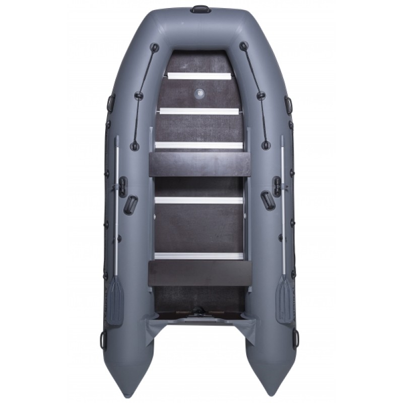 Лодка надувная ПВХ Адмирал 380, пайол фанерный, серый/голубой/черный