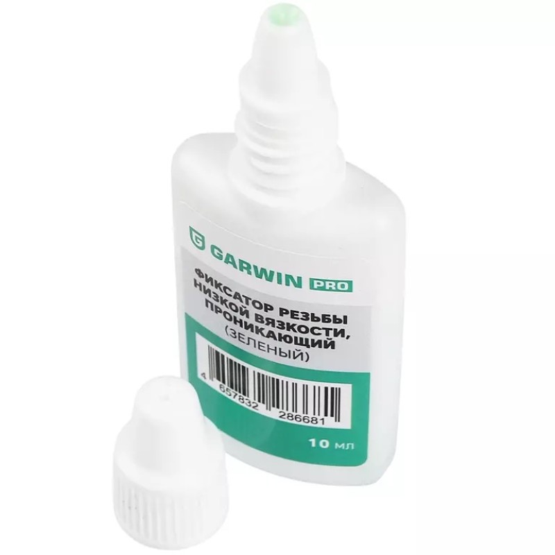 Фиксатор резьбы низкой вязкости Garwin Pro, 10 мл, зеленый