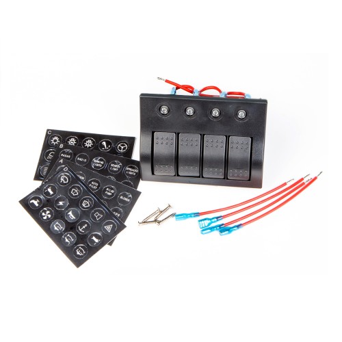 Панель бортового питания Skipper 4 переключателя, автоматы