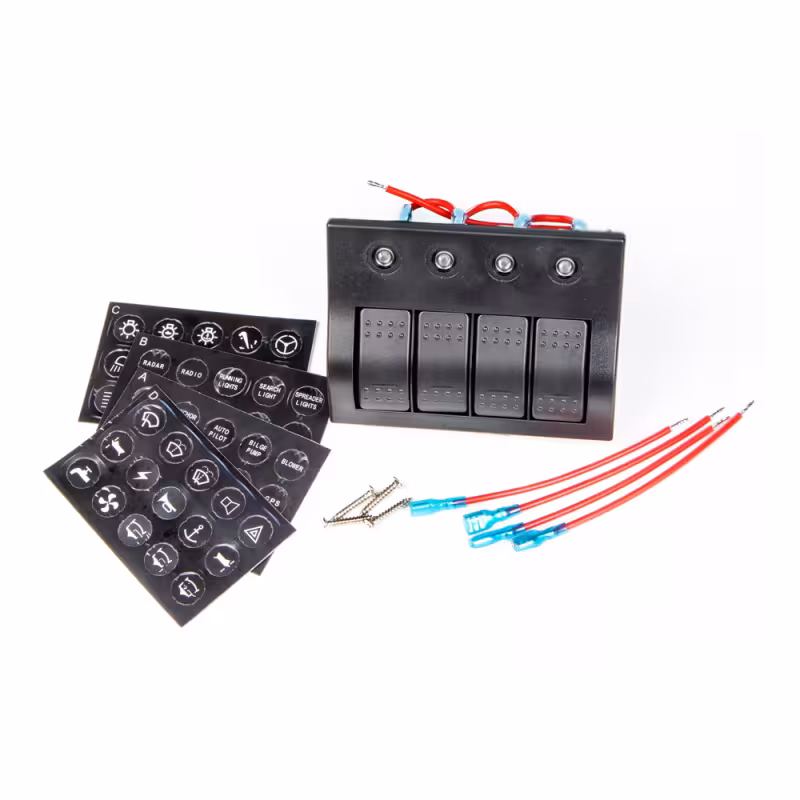 Панель бортового питания Skipper 4 переключателя, автоматы