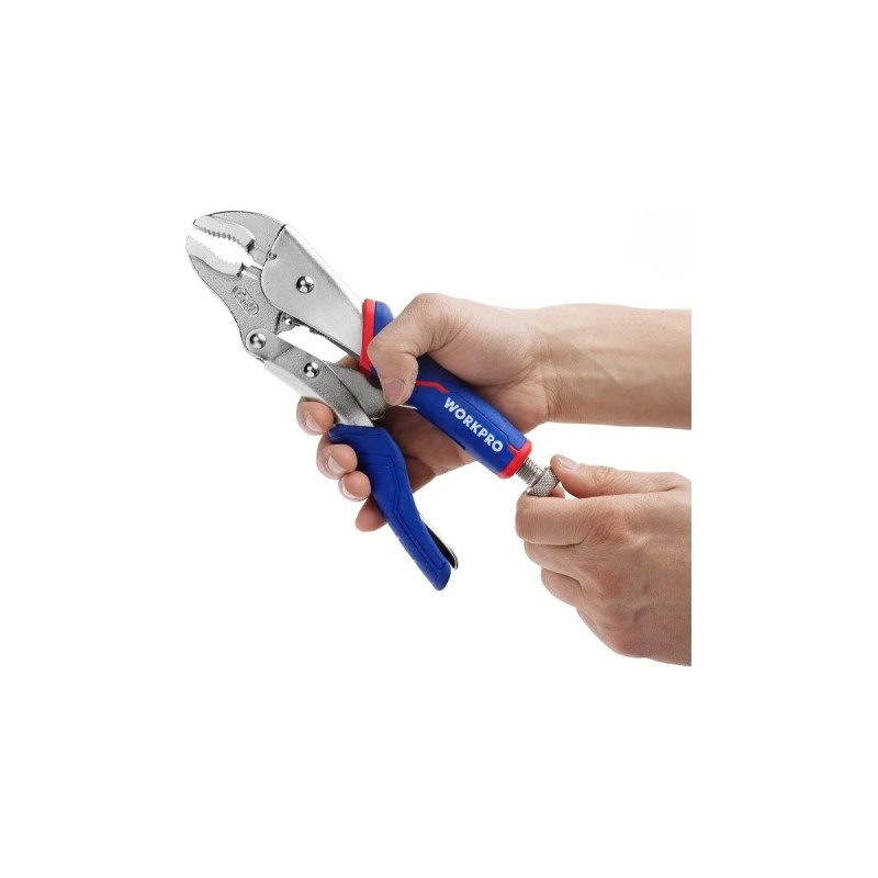 Клещи зажимные WorkPro WP231074, 250 мм, с изогнутыми губками