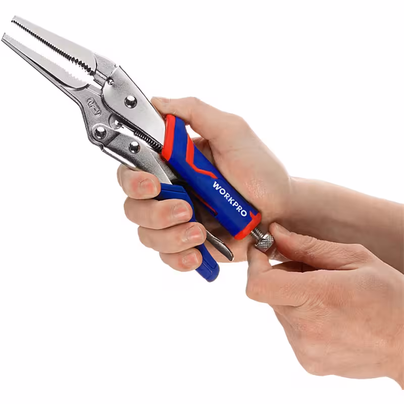 Клещи зажимные WorkPro WP231076, 230 мм, с удлиненными прямыми губками