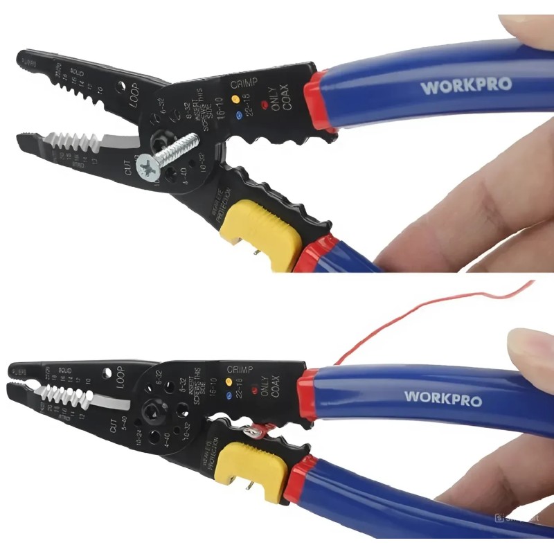 Клещи обжимные многофункциональные WorkPro WP291009, 210 мм