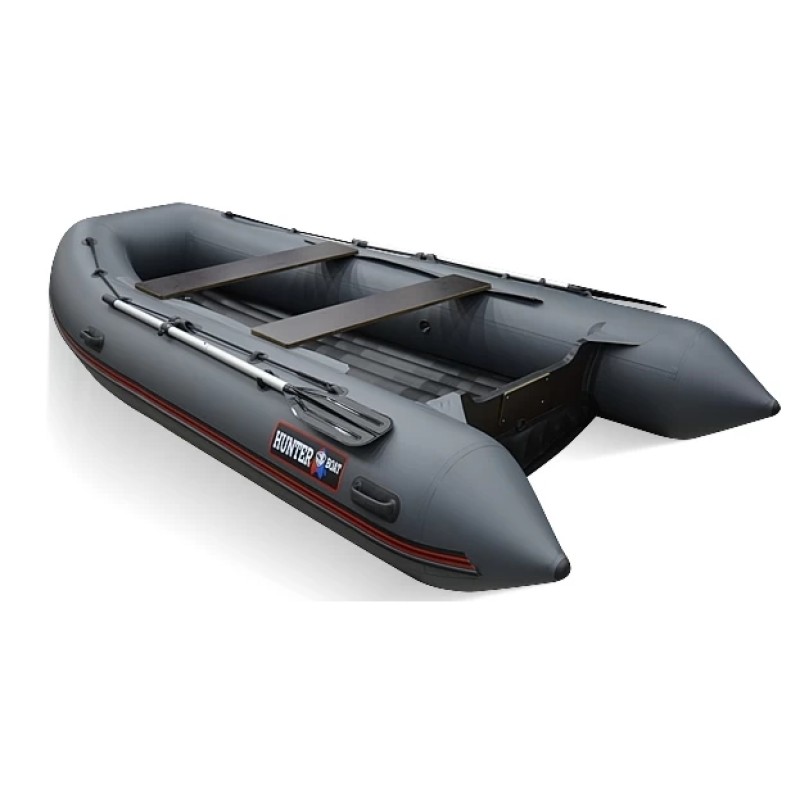 Лодка надувная ПВХ HunterBoat 390 А, НДНД, серый