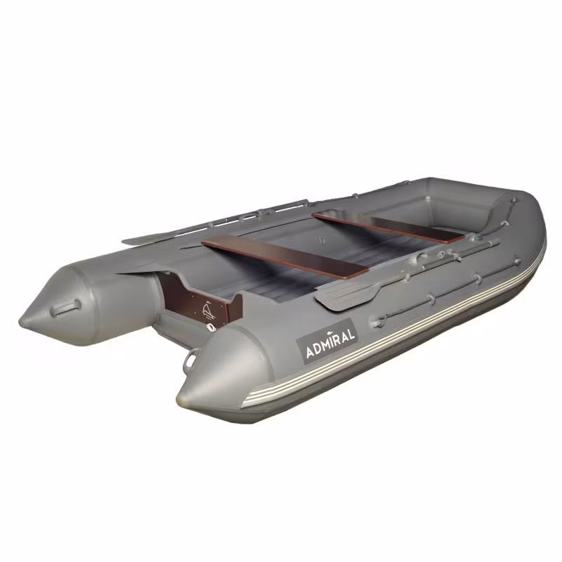 Лодка надувная ПВХ Адмирал 380, НДНД, красный/серый
