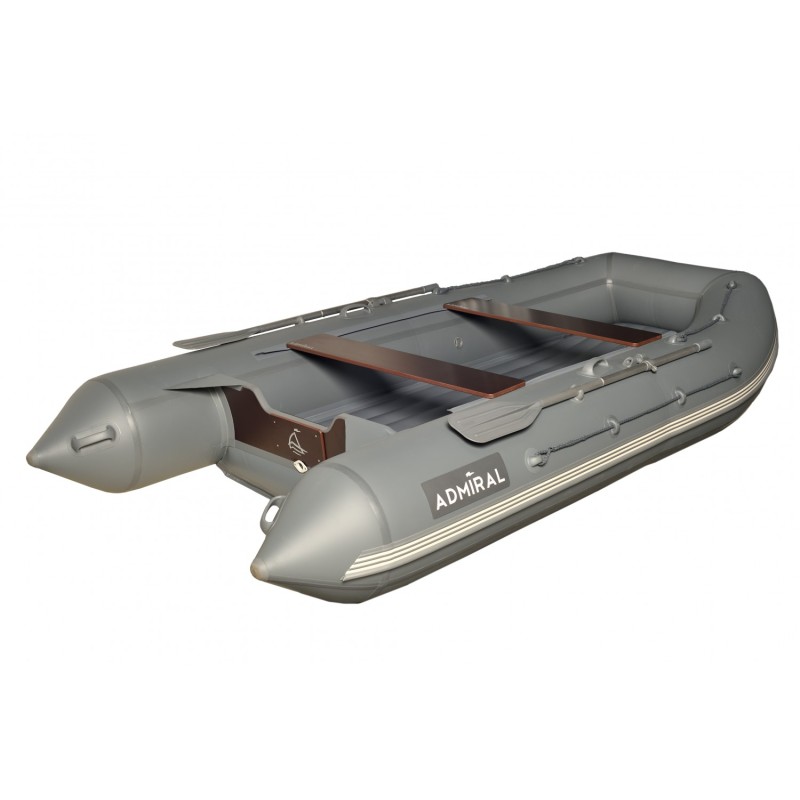 Лодка надувная ПВХ Адмирал 380, НДНД, голубой/серый