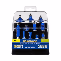 Набор фрез по дереву Практика 918-671, 12 шт