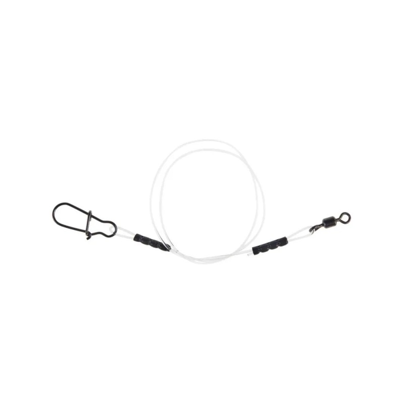 Поводки Lucky John Hard Mono LJH7570-030, оснащённые вертлюгом и застёжкой, 20 кг, 30 см (5 шт)