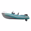 Лодка надувная РИБ с рулевой консолью Angler Tornado 470, серый/оранжевый