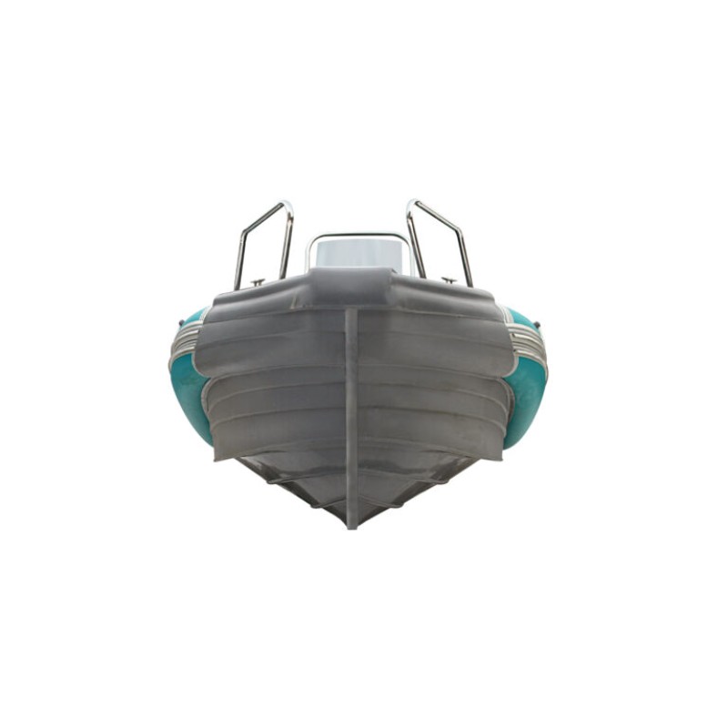 Лодка надувная РИБ с рулевой консолью Angler Tornado 470, серый/оранжевый