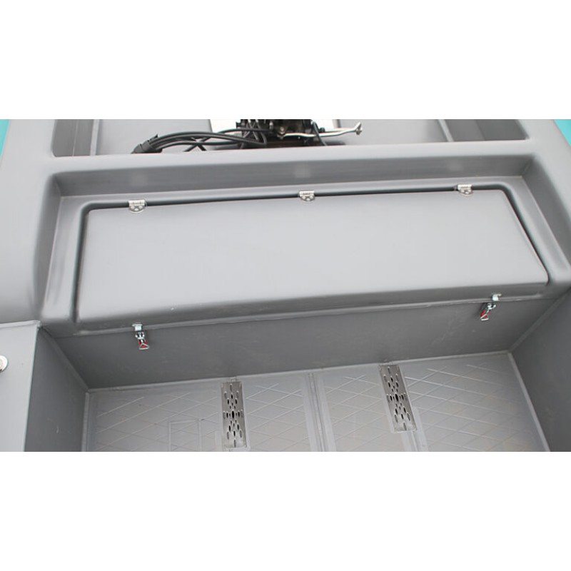 Лодка надувная РИБ с рулевой консолью Angler Tornado 470, серый/оранжевый