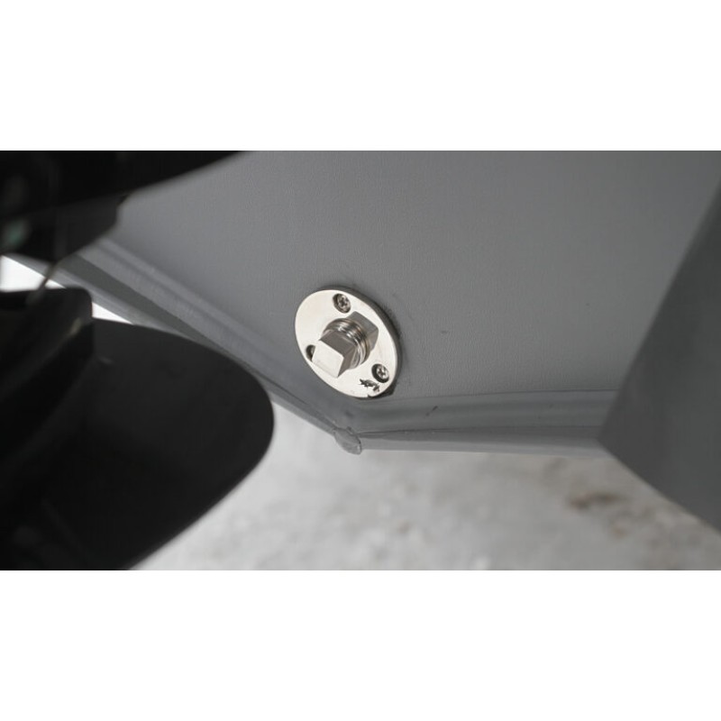 Лодка надувная РИБ с рулевой консолью Angler Tornado 470, серый/оранжевый