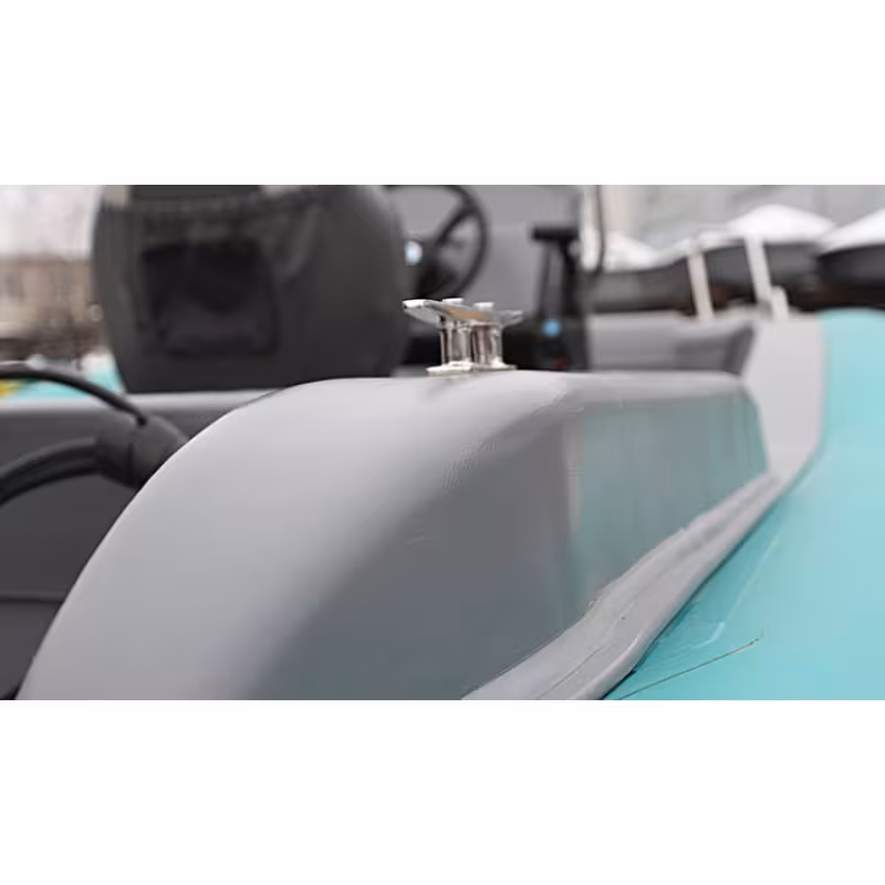 Лодка надувная РИБ с рулевой консолью Angler Tornado 470, серый/оранжевый