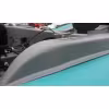 Лодка надувная РИБ с рулевой консолью Angler Tornado 470, серый/оранжевый