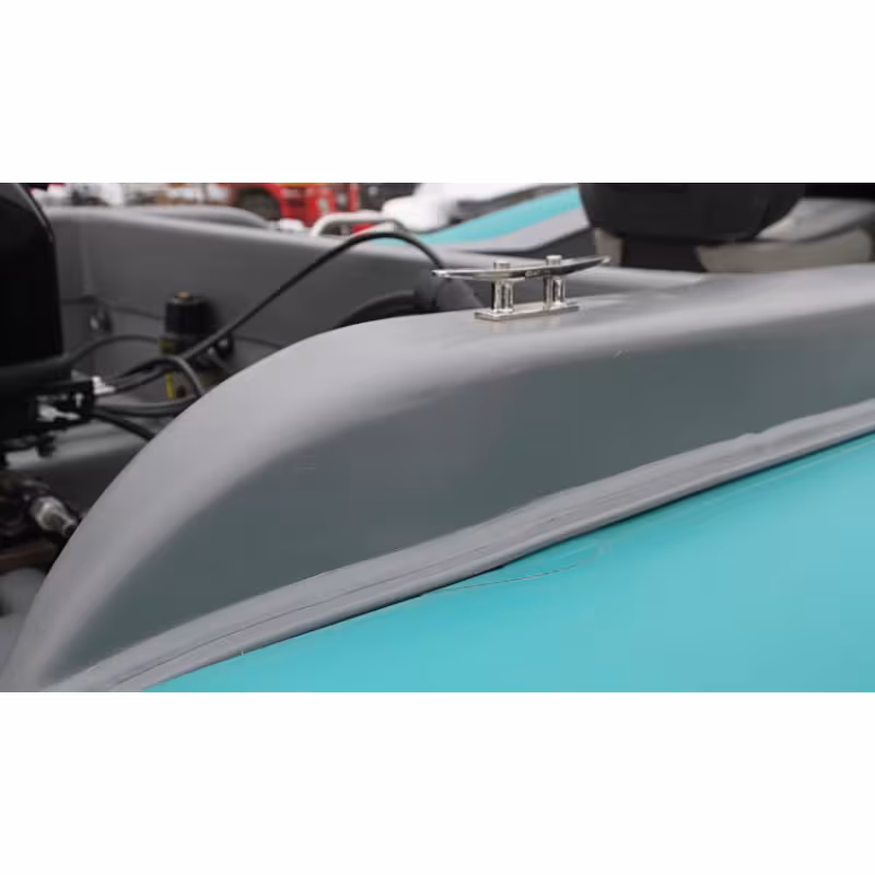 Лодка надувная РИБ с рулевой консолью Angler Tornado 470, серый/оранжевый