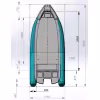 Лодка надувная РИБ с рулевой консолью Angler Tornado 470, серый/оранжевый