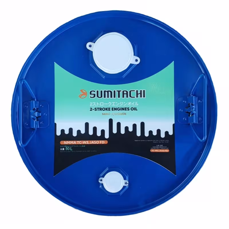 Масло моторное полусинтетическое для 2Т лодочных моторов Sumitachi 2-Stroke Engines Oil TC-W3, бочка 50 л