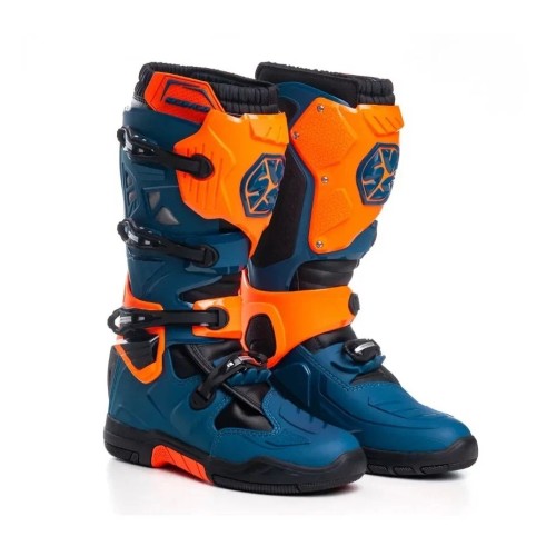 Мотоботы Scoyco MBM004.2 TWL Edition, синий/оранжевый, размер 43