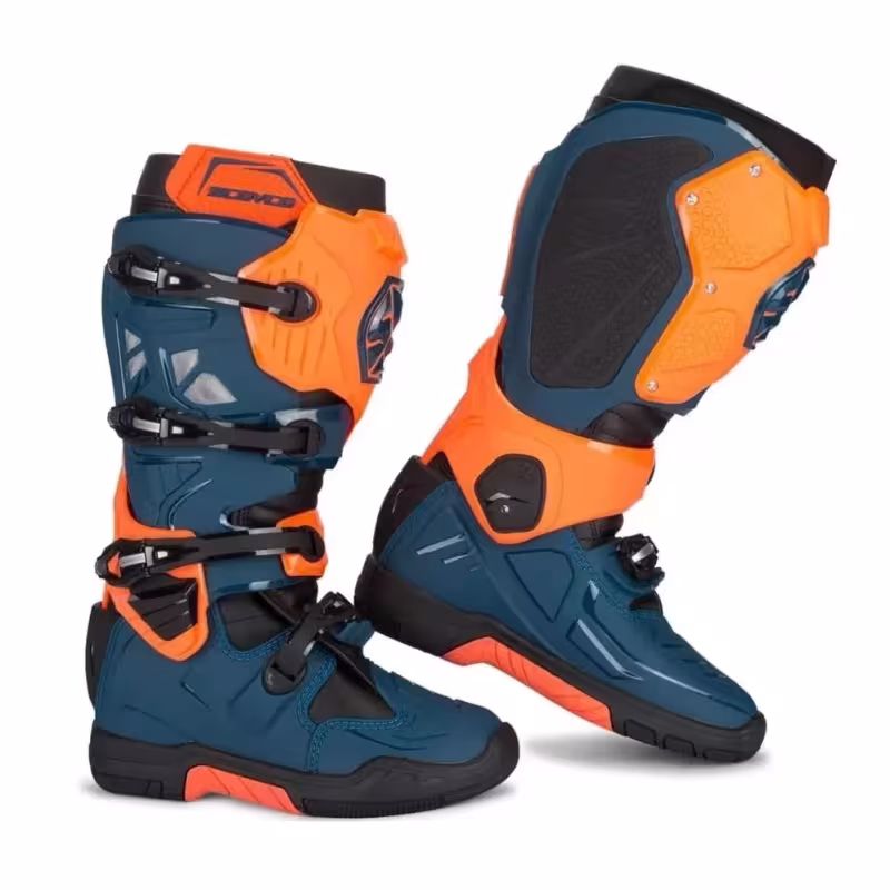 Мотоботы Scoyco MBM004.2 TWL Edition, синий/оранжевый, размер 43