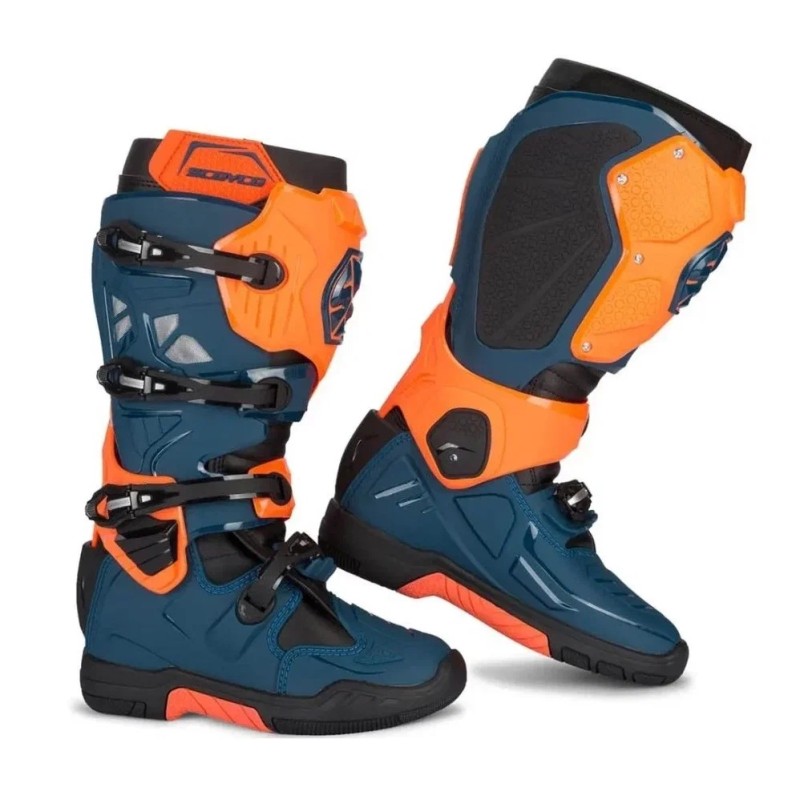 Мотоботы Scoyco MBM004.2 TWL Edition, синий/оранжевый, размер 45