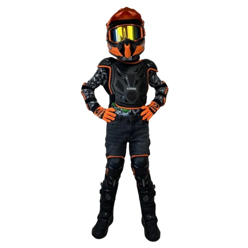 Комплект мотозащиты Sparx BA11 K, черный/оранжевый, размер L/XL