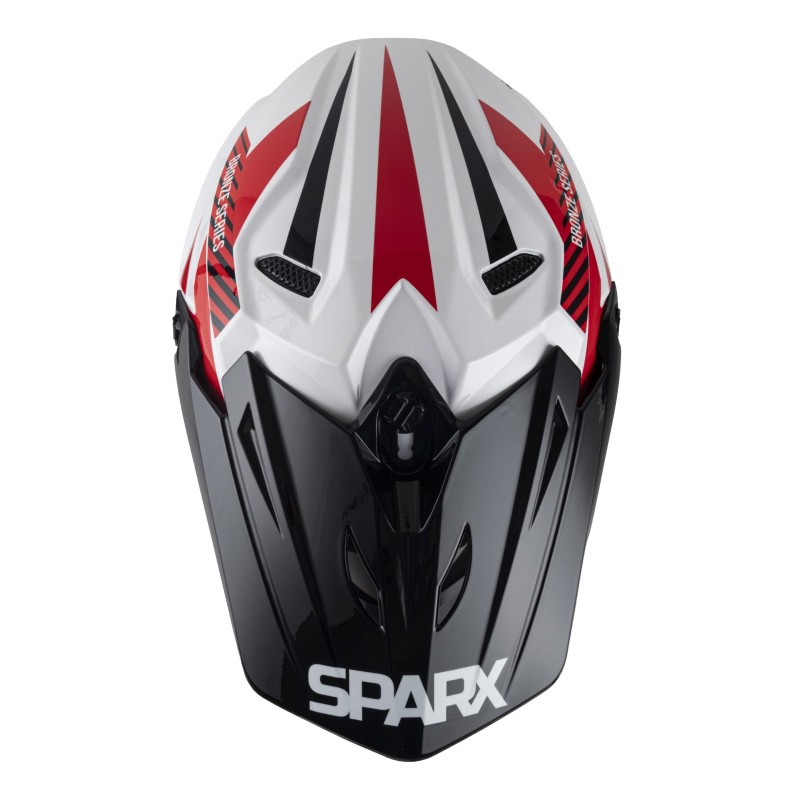 Мотошлем Sparx Fenix Gravity JK6803, белый/красный, размер L