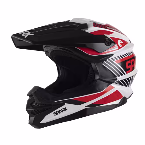 Мотошлем Sparx Fenix Gravity JK6803, белый/красный, размер S