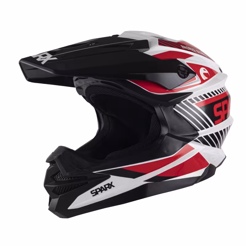 Мотошлем Sparx Fenix Gravity JK6803, белый/красный, размер S