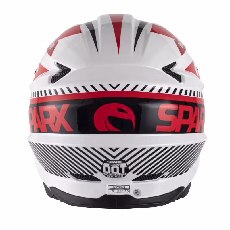 Мотошлем Sparx Fenix Gravity JK6803, белый/красный, размер S