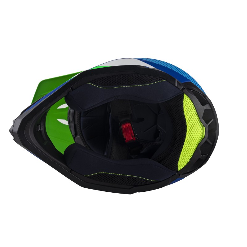 Мотошлем Sparx Fenix Gravity JK6803, синий/зеленый матовый, размер L