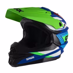 Мотошлем Sparx Fenix Gravity JK6803, синий/зеленый матовый, размер М