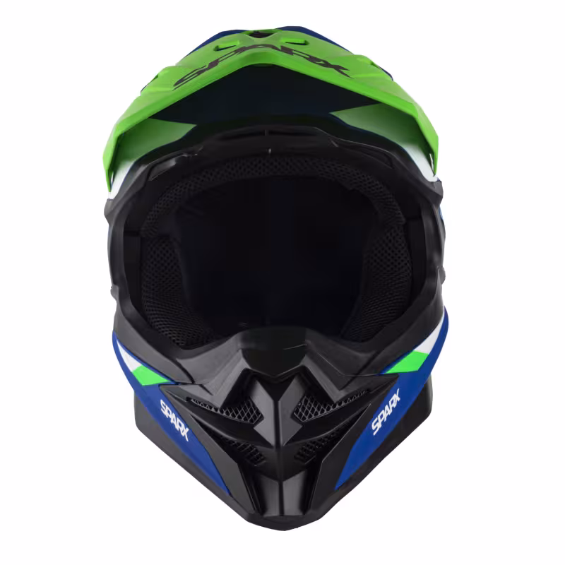 Мотошлем Sparx Fenix Gravity JK6803, синий/зеленый матовый, размер XS