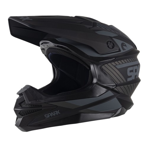 Мотошлем Sparx Fenix Gravity JK6803, черный/серый матовый, размер S