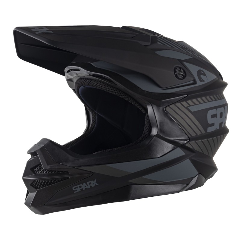 Мотошлем Sparx Fenix Gravity JK6803, черный/серый матовый, размер L