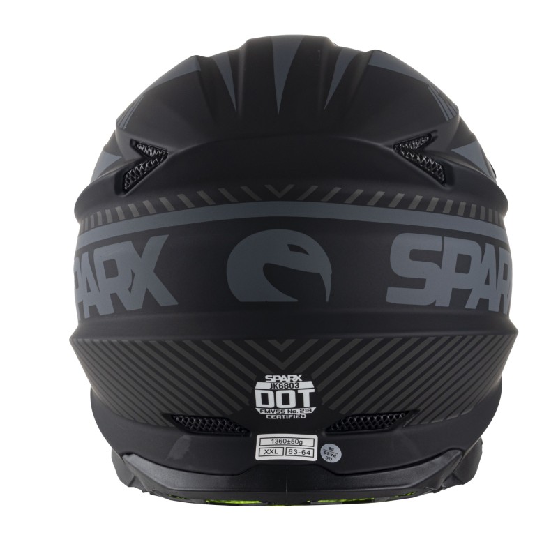 Мотошлем Sparx Fenix Gravity JK6803, черный/серый матовый, размер L