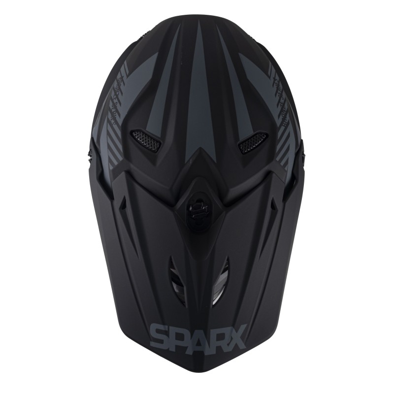 Мотошлем Sparx Fenix Gravity JK6803, черный/серый матовый, размер 3XL