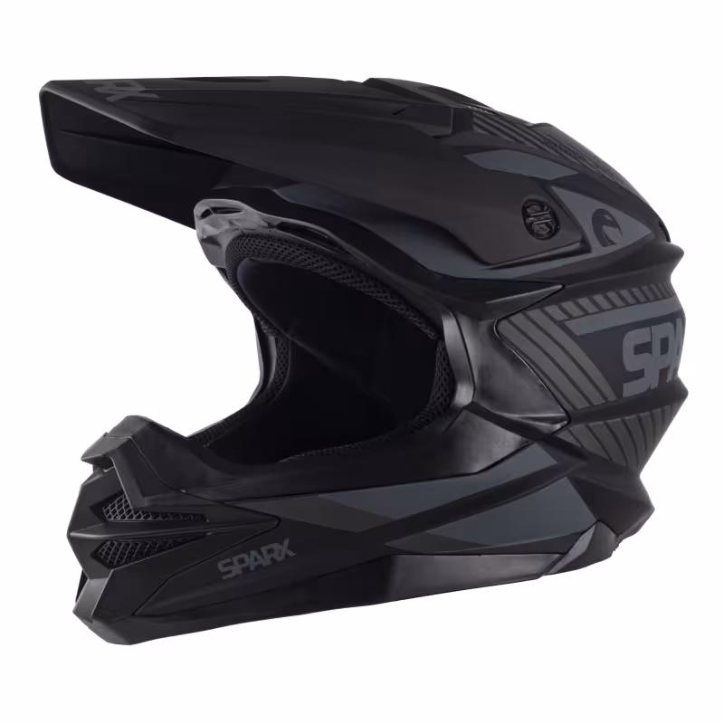 Мотошлем Sparx Fenix Gravity JK6803, черный/серый матовый, размер 2XL