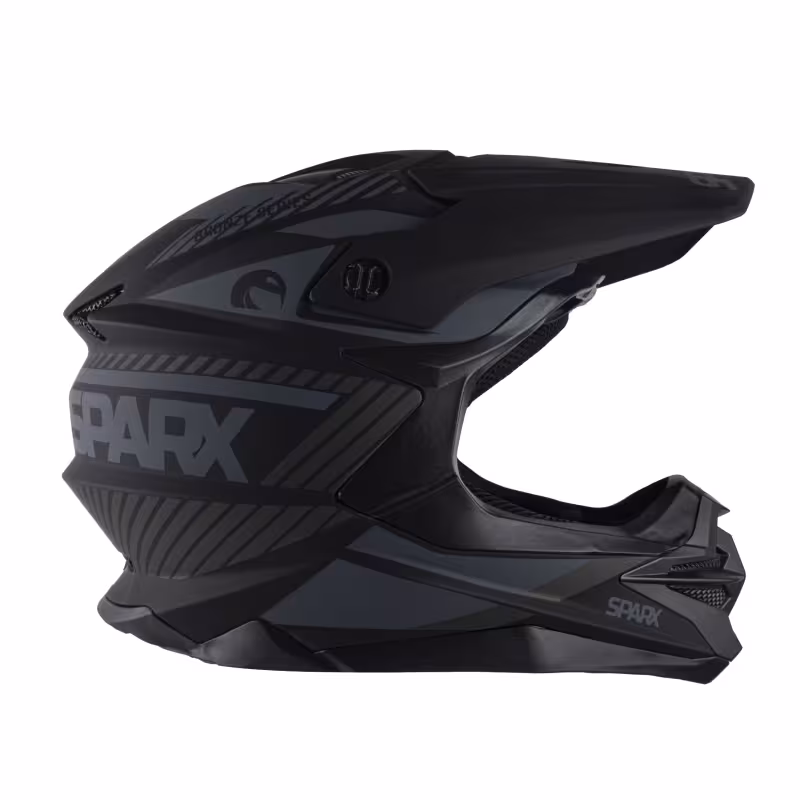 Мотошлем Sparx Fenix Gravity JK6803, черный/серый матовый, размер 2XL