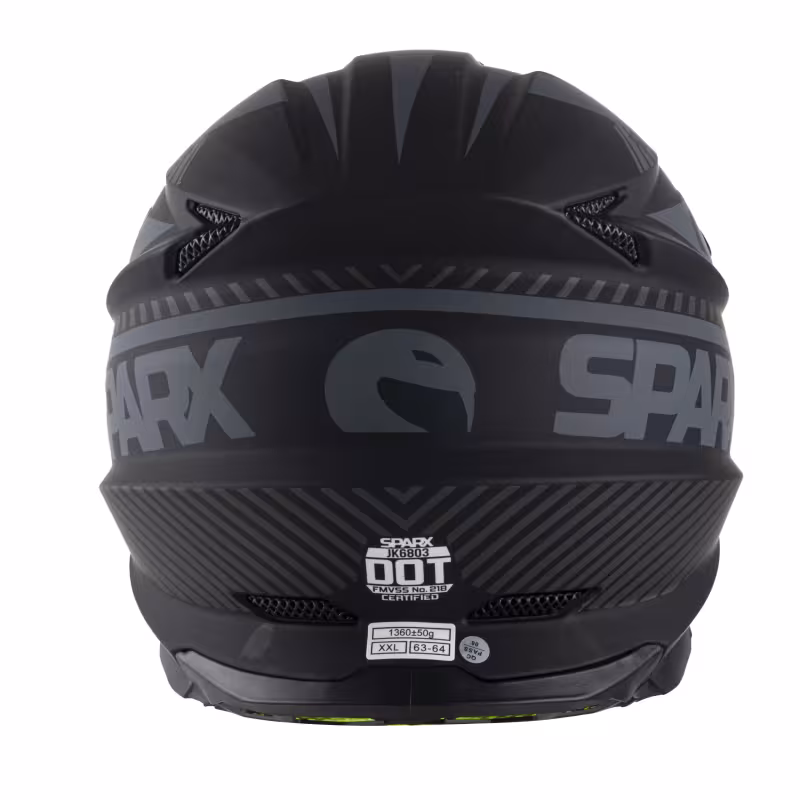 Мотошлем Sparx Fenix Gravity JK6803, черный/серый матовый, размер XS