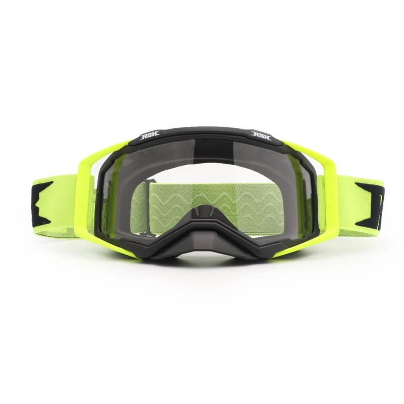 Мотоочки с аутригерами RSX Blast, черный/зелёный/зелёный, прозрачная линза