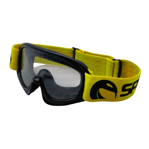 Мотоочки детские Sparx Pioner, черный/желтый, прозрачная линза