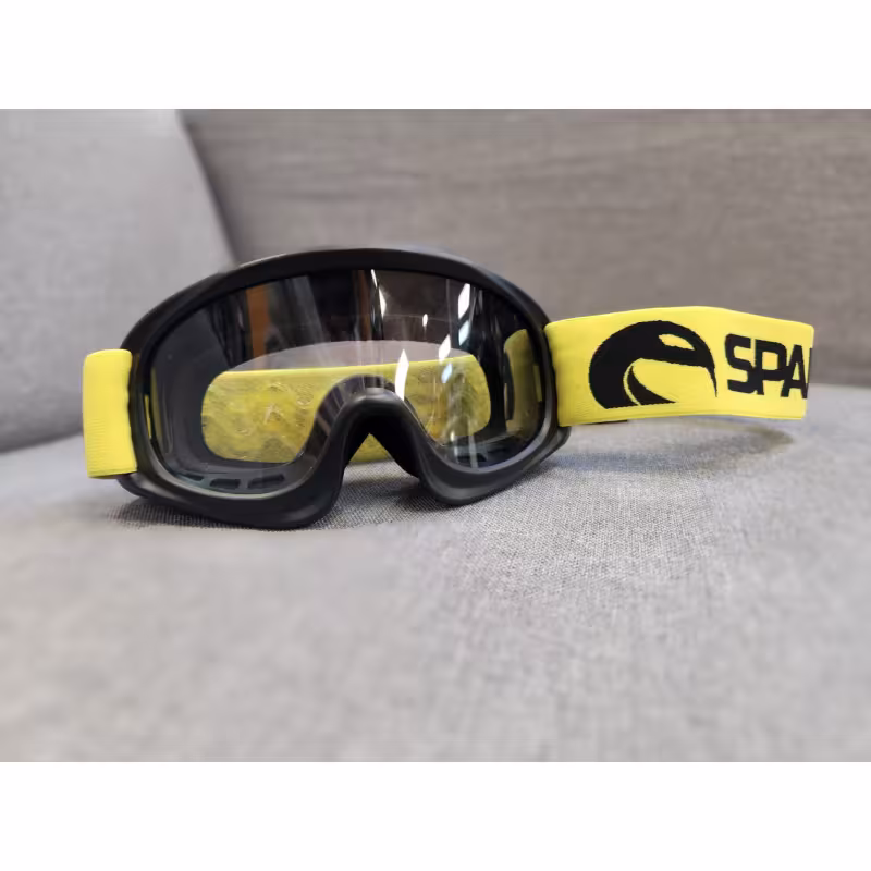 Мотоочки детские Sparx Pioner, черный/желтый, прозрачная линза