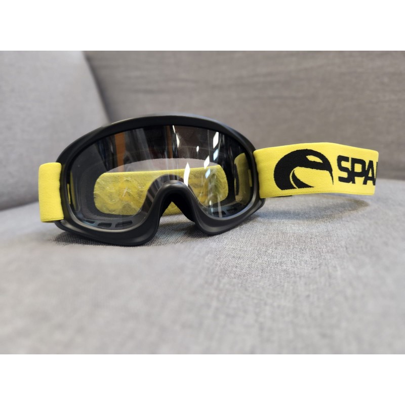 Мотоочки детские Sparx Pioner, черный/желтый, прозрачная линза