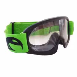 Мотоочки детские Sparx Pioner, черный/зелёный, прозрачная линза
