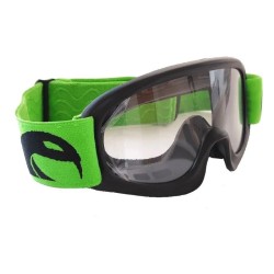 Мотоочки детские Sparx Pioner, черный/зелёный, прозрачная линза