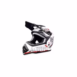 Мотошлем детский Sparx Jet Monster WS-905, белый люминесцентный, размер YM