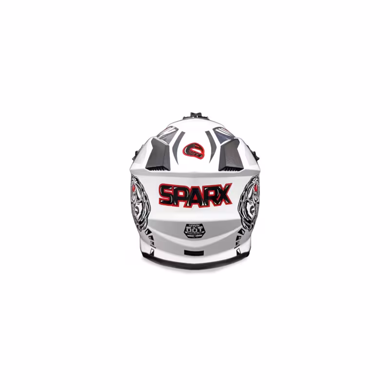 Мотошлем детский Sparx Jet Monster WS-905, белый люминесцентный, размер YM